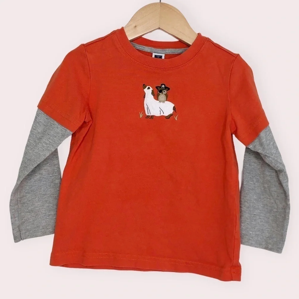 Janie and Jack t-shirt long‎ sleeve Costume Animal orange size 2T